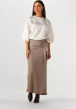 taupe neo noir midirok kit dull sateen skirt
