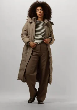 taupe notre-v gewatteerde jas nv-edna