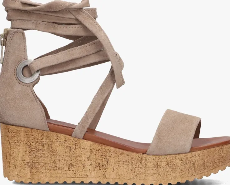 taupe omoda sandalen met hak 722007