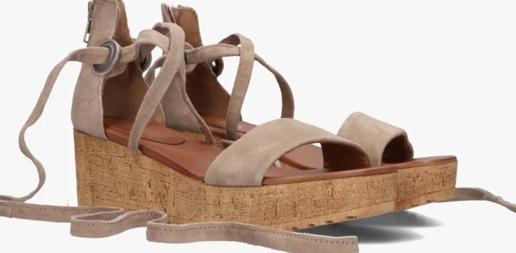 taupe omoda sandalen met hak 722007