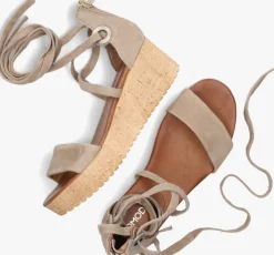 taupe omoda sandalen met hak 722007