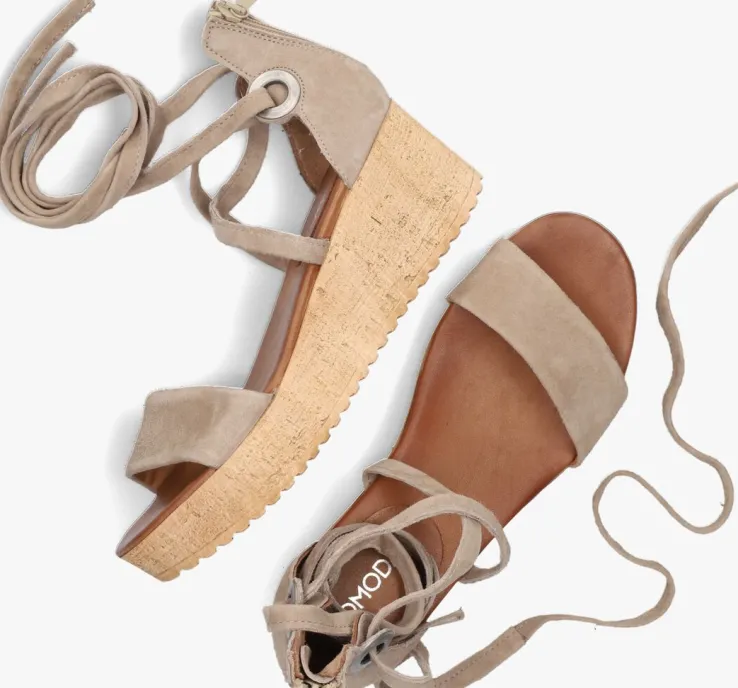 taupe omoda sandalen met hak 722007