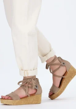 taupe omoda sandalen met hak 722007