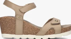 taupe panama jack sandalen met hak julia