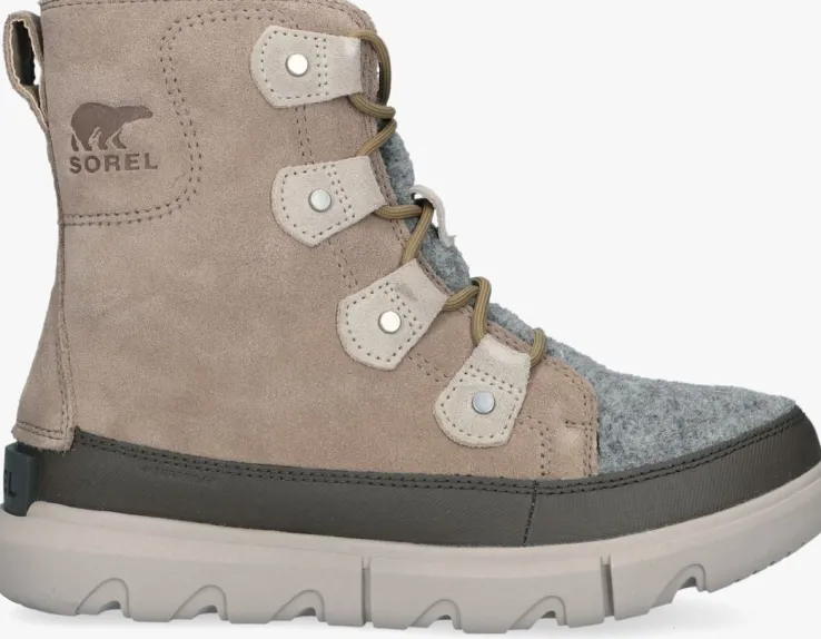 taupe sorel enkelboots explorer ii joan faux felt wp