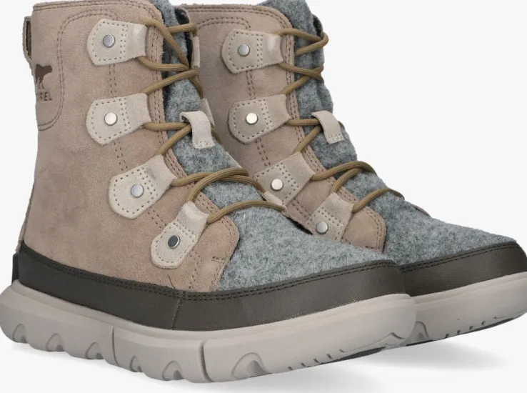 taupe sorel enkelboots explorer ii joan faux felt wp