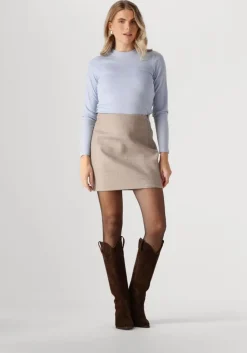 taupe vanilia minirok wool mini skirt