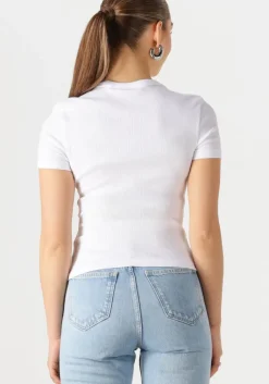 CALVIN KLEIN te t-shirt woven label rib fitted tee><noscript><img width=