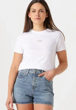 CALVIN KLEIN te t-shirt placed institutional baby tee>DAMES Tops & T-Shirts