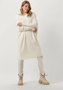 witte 10days midi jurk soft knit v-neck dress
