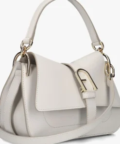 witte furla handtas flow mini top handle
