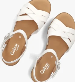 witte gabor platte sandalen 083.3