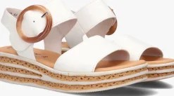 witte gabor platte sandalen 550.2
