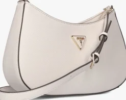 witte guess schoudertas noelle top zip shoulder bag