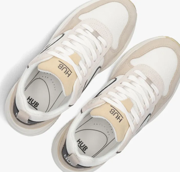 witte hub lage sneakers glide-z