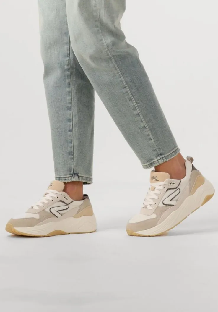 witte hub lage sneakers glide-z