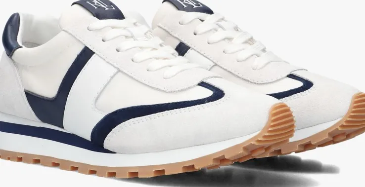 witte lauren ralph lauren lage sneakers dani low top lace