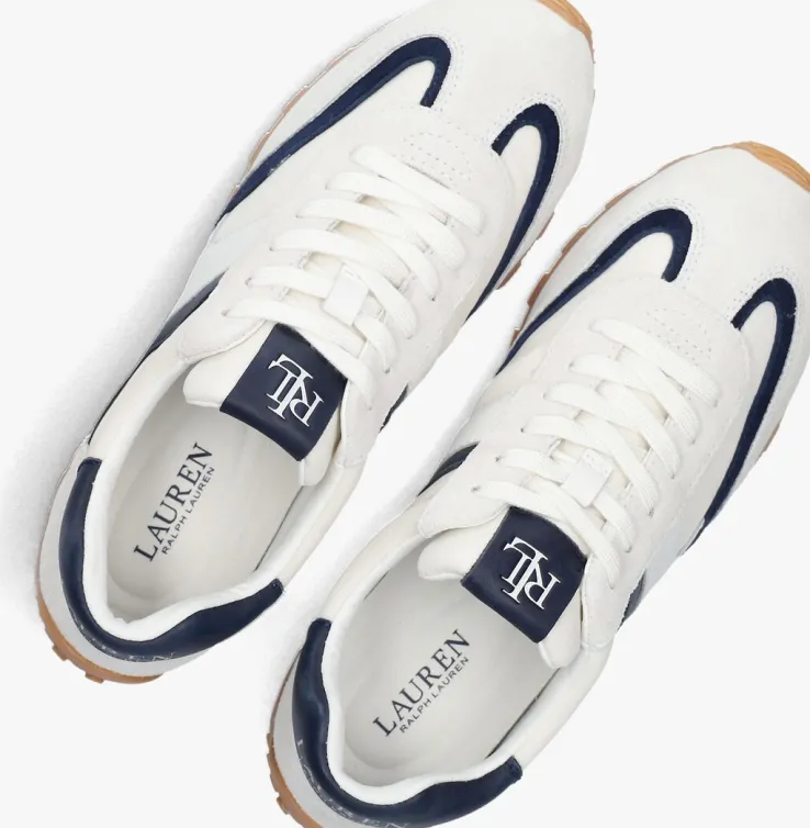 witte lauren ralph lauren lage sneakers dani low top lace