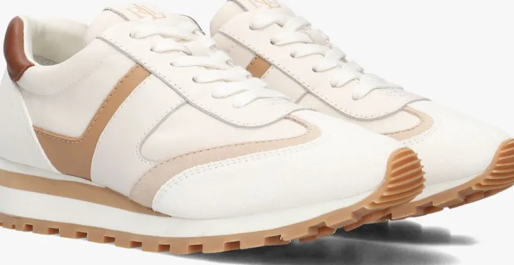 witte lauren ralph lauren lage sneakers dani low top lace