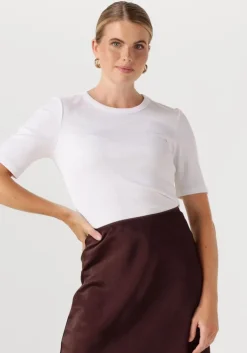 witte msch copenhagen t-shirt mschbetrina rib 2 4 tee