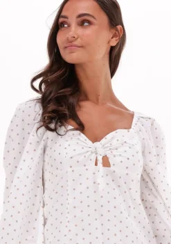 witte na-kd mini jurk tie front balloon sleeve dress