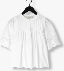 witte ruby tuesday blouses salome blouse with half embro sleeves and round neck