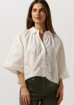 SCOTCH & SODA te blouses crop shirt h broderie anglaise in organic cotton>DAMES Blouses