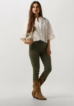 SCOTCH & SODA te blouses crop shirt h broderie anglaise in organic cotton>DAMES Blouses
