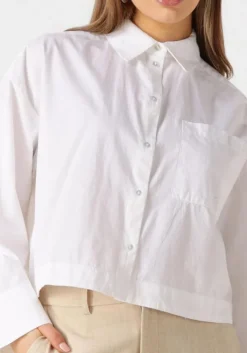 witte selected femme blouses slfastha ls cropped boxy shirt