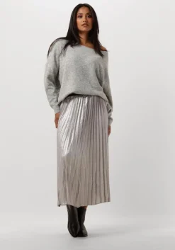 witte summum midirok pleated skirt lamee metallic