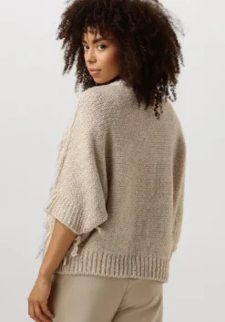 witte summum vest cardigan 3/4 sleeve fringe knit