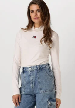 witte tommy jeans coltrui tjw slim badge mockneck