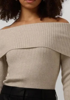 zand minus trui fame off shoulder knit pullover