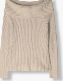 zand minus trui fame off shoulder knit pullover