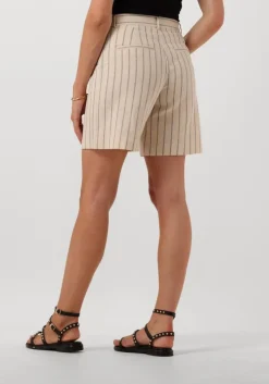 zand selected femme broeken slfhilda mw shorts pin stripe