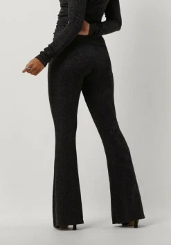 zilveren colourful rebel flared broek lurex extra flare pants