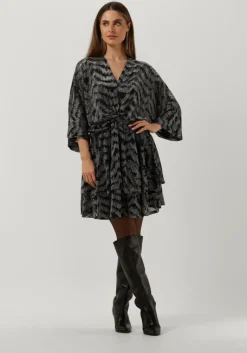 COLOURFUL REBEL en mini jurk mencia zebra metallic v-neck dress>DAMES Jurken