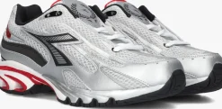 zilveren diadora lage sneakers mesh runner