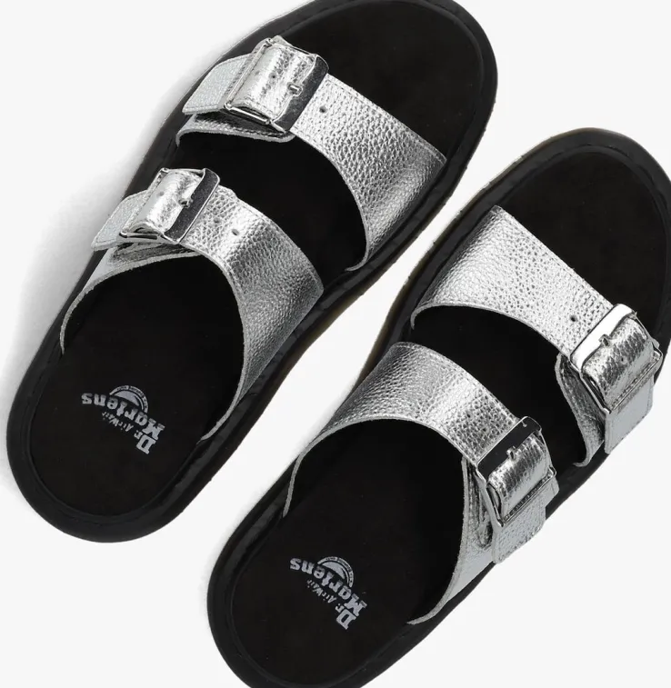 zilveren dr martens slippers josef