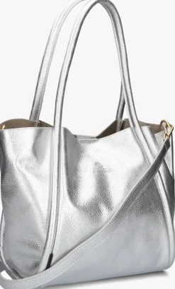zilveren fred de la bretoniere schoudertas nalani shoulder bag shiny grain leather