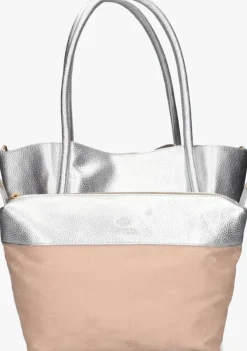 zilveren fred de la bretoniere schoudertas nalani shoulder bag shiny grain leather