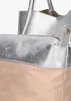 zilveren fred de la bretoniere schoudertas nalani shoulder bag shiny grain leather