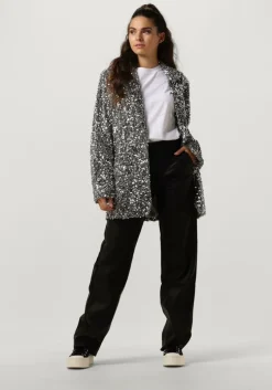 zilveren notre-v blazer nv-christine glitter velvet blazer