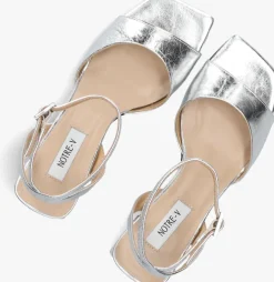 zilveren notre-v sandalen met hak 22304