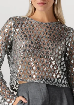 zilveren object top objgitte lo l/s top 136