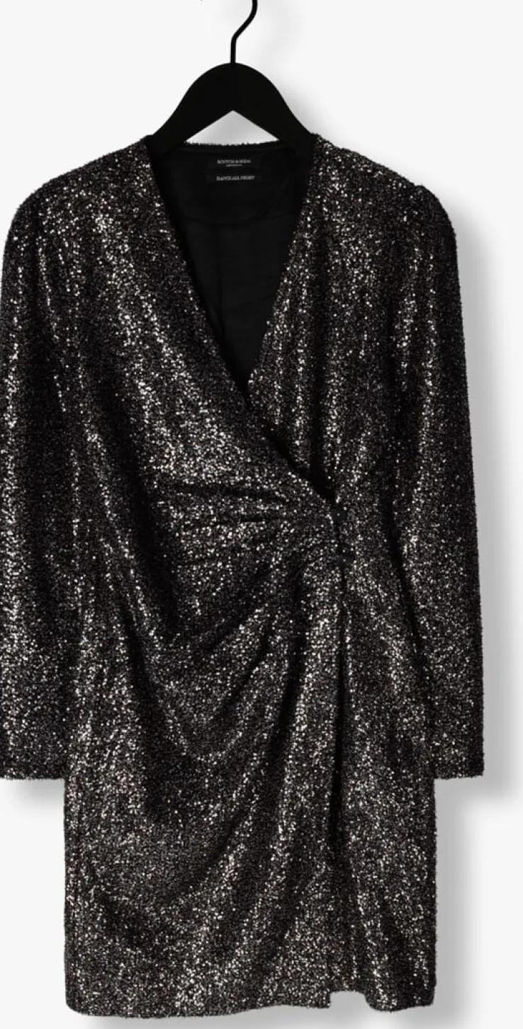 zilveren scotch & soda mini jurk mini dress in mixed sequins