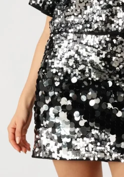 zilveren selected femme minirok slftana hw short sequins skirt