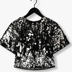 zilveren selected femme top slftana 3/4 sequins top