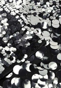 zilveren selected femme top slftana 3/4 sequins top