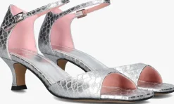 zilveren toral sandalen met hak rubby